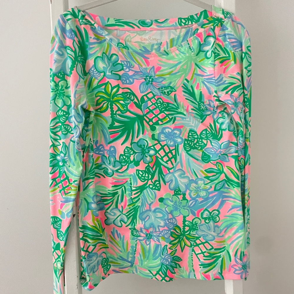 Lilly Pulitzer Vibrant Floral Long Sleeve Top